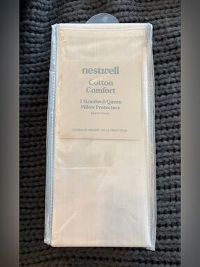 Nestwell NWT Cotton Comfort White Pillow Protectors - 2 Pack Standard/Queen